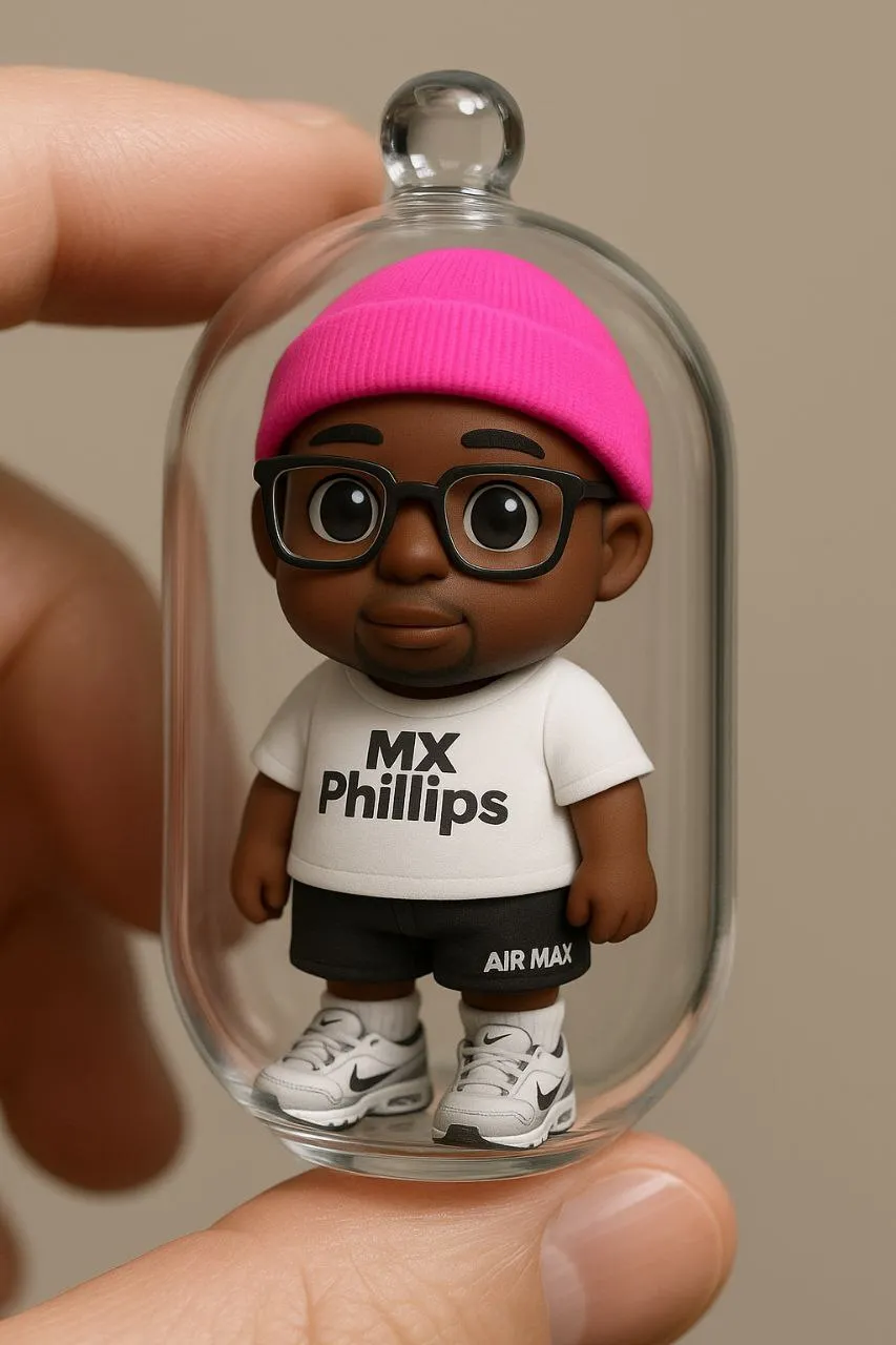 AI image: Chibi Character Inside A Glass Gashapon Capsule